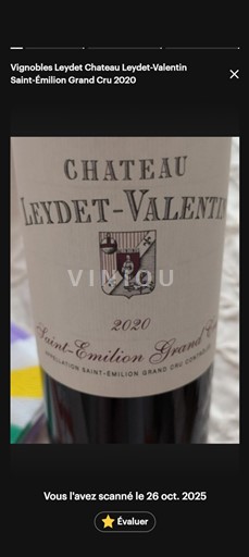 Бордо Сент-Емільйон Гран Крю Grand Cru Château Leydet-Valentin 2020