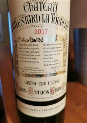 Bordeaux Saint-Émilion Grand Cru Balestard La Tonnelle 2017