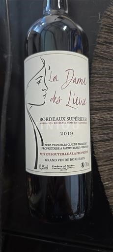 Bordeaux Bordeaux Supérieur Vignobles Claude Grosjean La Dame des Lieux 2019