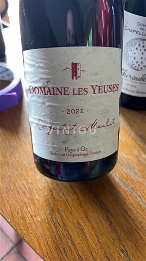 Languedoc-Roussillon Pays d'Oc Domaine Les Yeuses Le Petit Merle 2022
