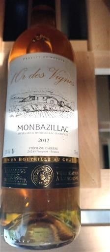 Sudoeste Monbazillac Stéphane Carrière Or des Vignes 2012