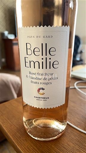 Vin Rosé sec Belle Emilie Chartreux 2024 France Languedoc et Roussillon Gard IGP