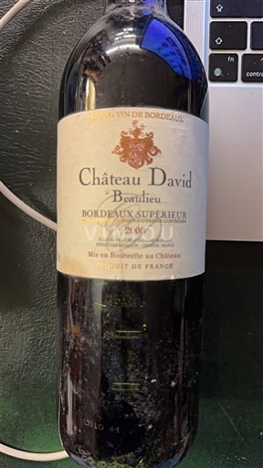 Vin Rouge sec Château David Beaulieu 2009 France Bordeaux Bordeaux supérieur AOC