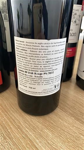 Vallée de la Loire Vendée Vignobles Mercier Unik - PN 2022