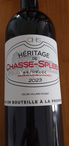 Bordeaux Haut-Médoc Château Chasse-Spleen Héritage de Chasse-Spleen 2023