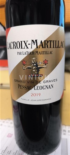 Bordeaux Pessac-Léognan Château LaTour-Martillac Lacroix-Martillac 2019