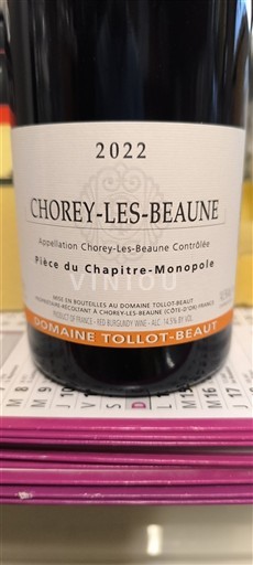 Bourgogne Chorey-lès-Beaune Domaine Tollot-Beaut Pièce du Chapitre-Monopole 2022