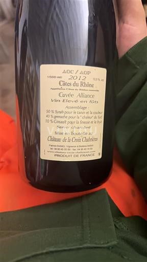 Rhône Valley Côtes-du-Rhône Château La Croix Chabrières Alliance 2012