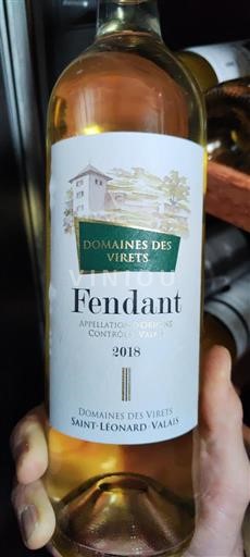 Vin Blanc sec Domaine S des Virets 2018 Suisse Valais Fendant AOC