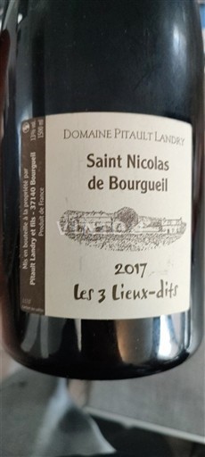 Vallée de la Loire Saint-Nicolas-De-Bourgueil Domaine Pitault Landry Les 3 Lieux-dits 2017