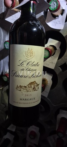 Bordeaux Margaux Grand Cru Prieuré-Lichine Le Cloître 2015