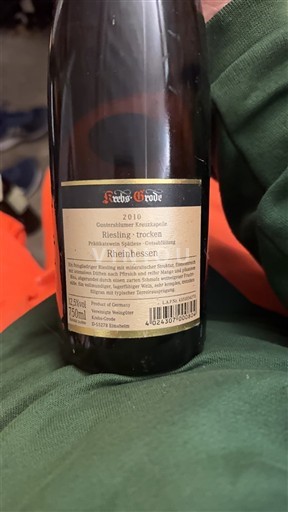 Rheinhessen Krebs-Grode Gundersheimer Kreuzkapelle Riesling 2010
