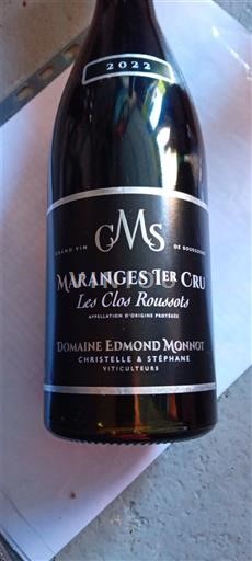 Burgundy Maranges Premier Cru Domaine Edmond Monnot Les Clos Roussots 2022