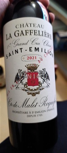 Bordeaux Saint-Émilion Premier Grand Cru Classé Château La Gaffelière 2021