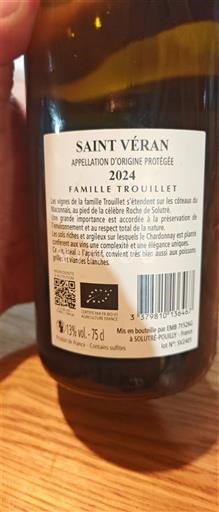 Burgundsko Saint-Véran Famille Trouillet 2024