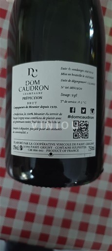 Champagne Sâm-panh Dom Caudron Prédiction 2022