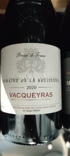 Thung lũng Rhône Vacqueyras Domaine La Bruissière 2020