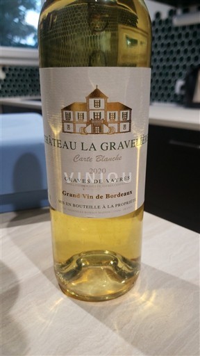 Bordeaux Graves-de-vayres Château La Gravelle Carte Blanche 2020