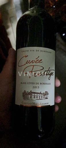 Bordeaux Blaye-Côtes-de-Bordeaux Château Haut Lamberty Prestige 2015