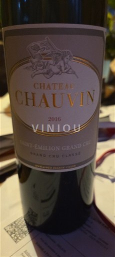 Vin Rouge sec Château Chauvin 2016 France Bordeaux Saint-Émilion Grand Cru AOC Grand Cru