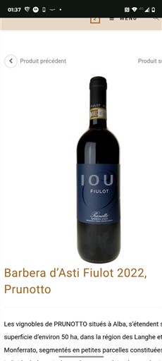 Piëmont Barbera d'Asti Prunotto Fiulot 2022