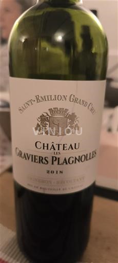 Bordeaux Saint-Émilion Grand Cru Château Les Graviers Plagnolles 2018