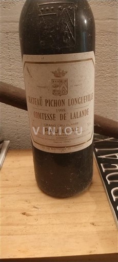 Bordeaux Pauillac Grand Cru Château Pichon Longueville Comtesse de Lalande 1998