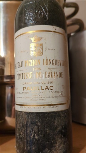 Bordeaux Pauillac Grand Cru Château Pichon Longueville Comtesse de Lalande 1998