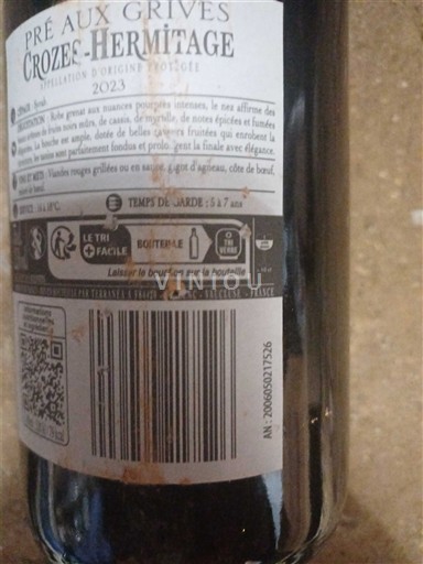 Údolí Rhôny Crozes-Hermitage Pré aux Grives 2023