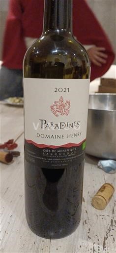 Langvedok Grès de Montpellier Domaine Henry Paradines 2021