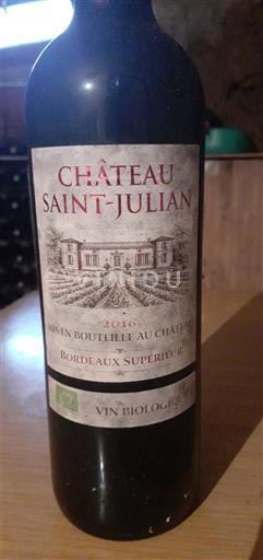 Bordéus Bordeaux Superior Château Saint-Julian 2016