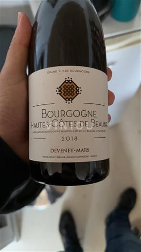 Bourgogne Hautes Côtes de beaune Deveney-Mars 2018