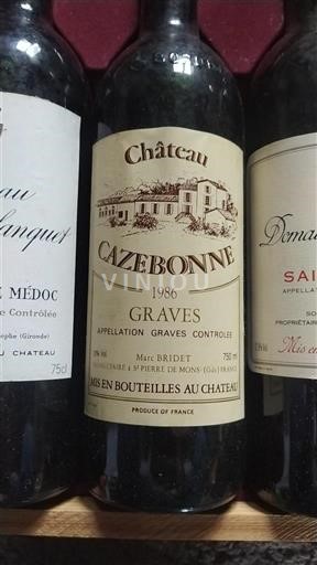 Bordeaux Graves Château Cazebonne 1986