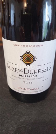 Verërat Rouge sec Pain Perdu Deveney-Mars 2018 Francë Burgundi Auxey-Duresses AOC