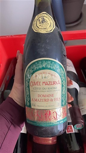 Valle del Rodano Côtes-du-Rhône Domaine A. Mazurd & Fils Mazurka 1991