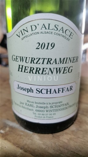 Alsácia Alsácia Grand Cru Sélection de Grains Nobles Joseph Schaffar Herrenweg Gewurztraminer 2019