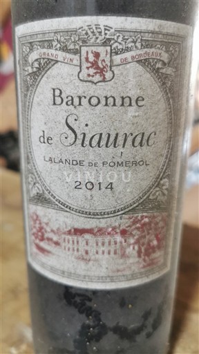 Bordeaux Lalande-de-Pomerol Baronne de Siaurac 2014