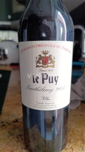 Bordeaux Francs Côtes de Bordeaux Le Puy Barthélemy 2017