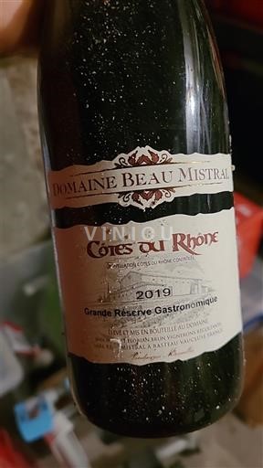 Thung lũng Rhône Côtes-du-rhône Domaine Beau Mistral Grande Réserve Gastronomique 2019