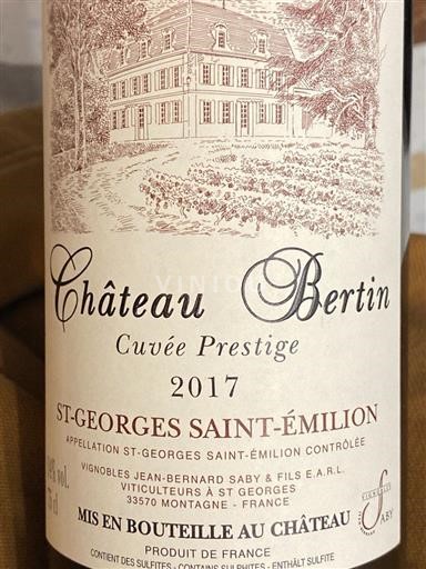 Bordeaux Saint-Georges-Saint-Émilion Château Bertin Prestige 2017