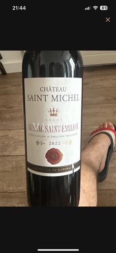 Vin Rouge sec Château Saint Michel 2022 France Bordeaux Lussac-saint-émilion AOC