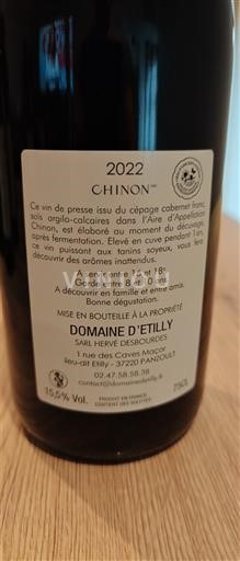 Thung lũng sông Loire Chinon Domaine Etilly 2022