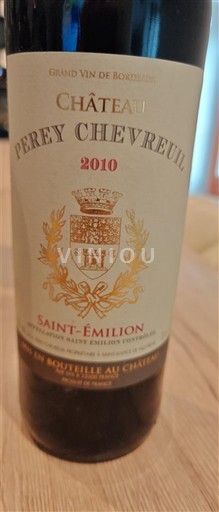 Bordeaux Saint-Émilion Grand Cru Château Perey Chevreuil 2010