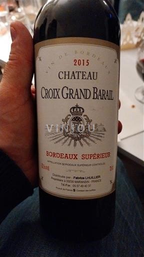Bordeaux Bordeaux Supérieur Château Croix Grand Barail 2015