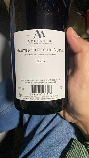 Bourgondië Hautes Côtes de Nuits Aegerter 2023