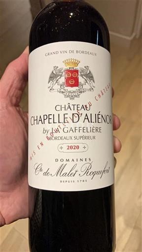 Bordeaux Bordeaux Supérieur Château Chapelle Aliénor 2020