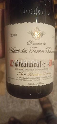 Rhônen laakso Châteauneuf-du-Pape Domaine Haut des Terres Blanches 2000