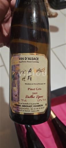 Alsace Grand Cru Frédéric Arbogast et Fils Vieilles Vignes 2009