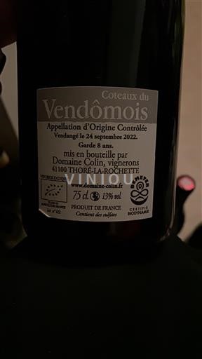 Loirevallei Coteaux du Vendômois Domaine Colin Intuition 2022