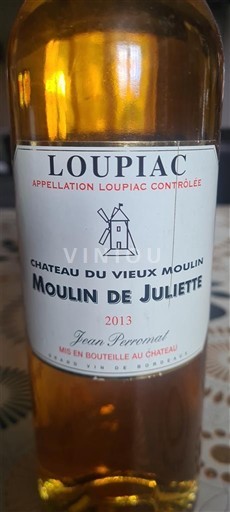 Bordeaux Loupiac Château Vieux Moulin Moulin de Juliette 2013